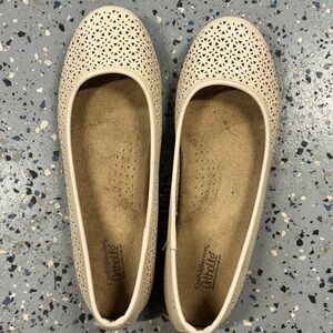 croft & barrow Cream Perforated Slip-On Ballet Flats